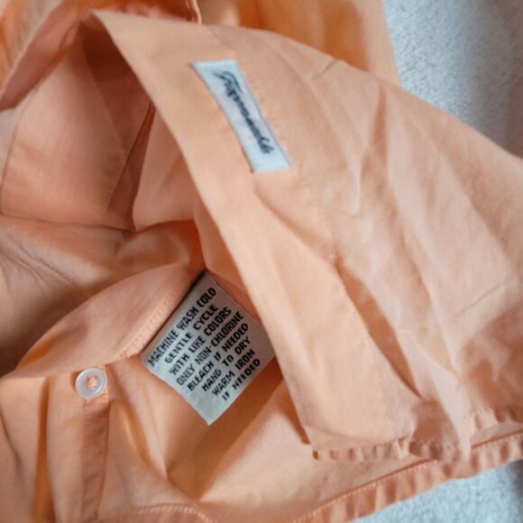 Faconnable Women Peach Button-Down Long Sleeve Shirt Medium Cotton Casual Blouse - Picture 4 of 7